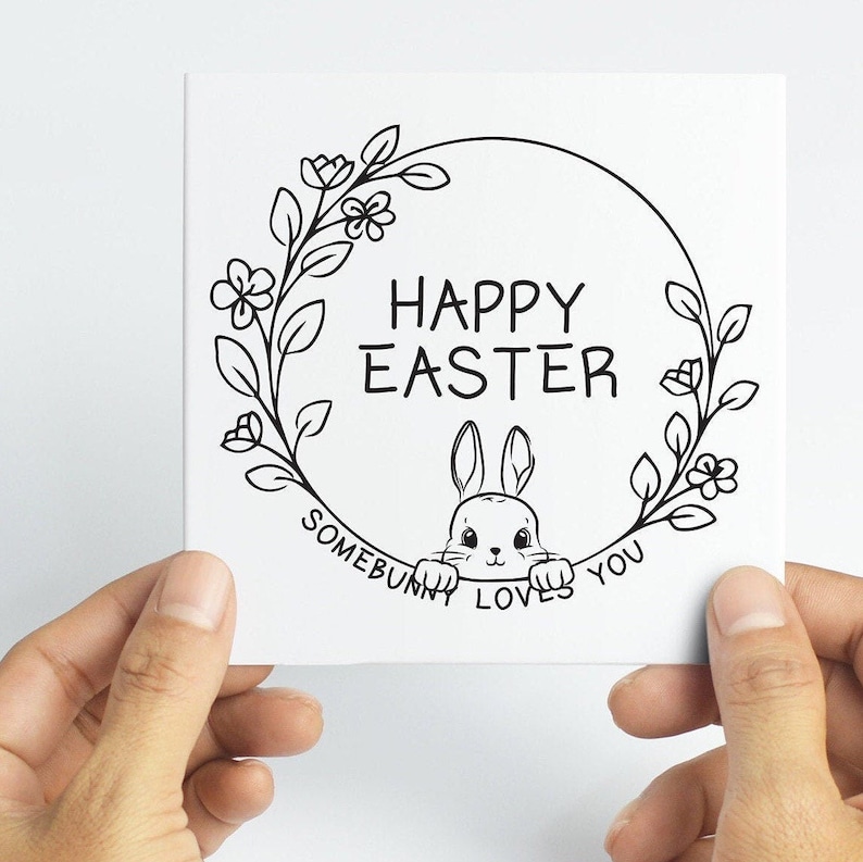 Pack of Easter Cards Spring Floral Cards Easter Card Set Multipack Easter Cards Printable Bunny Easter Cards Colourable Easter Cards