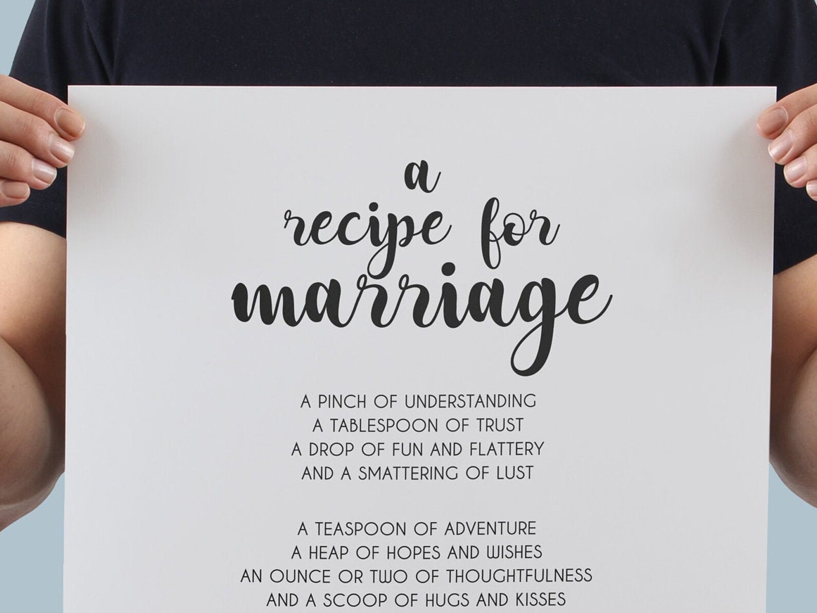 Marriage Recipe, Recipe for Marriage, Couple Goals, Anniversary Gift ...