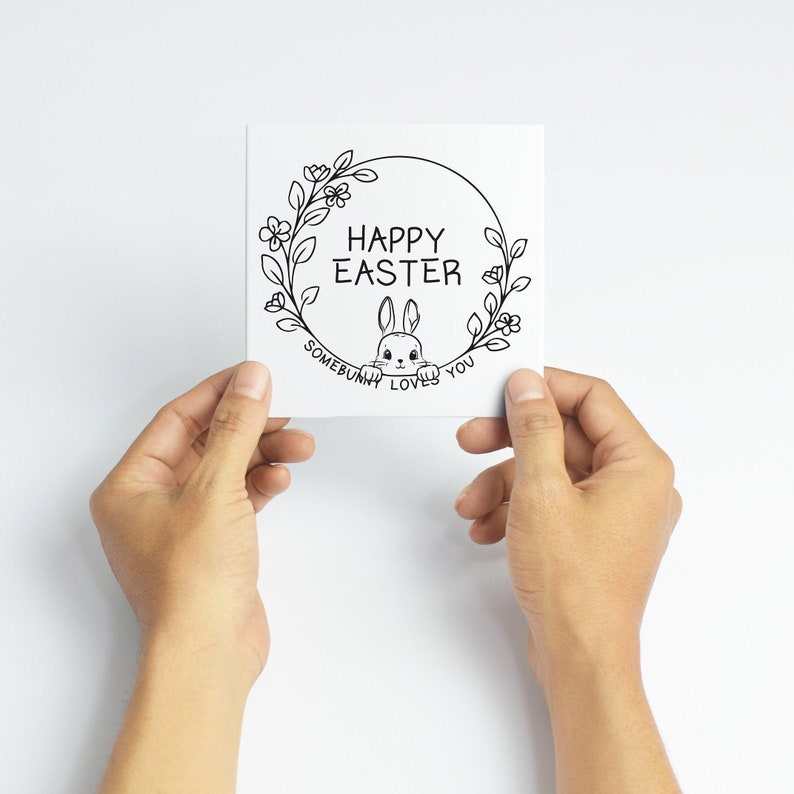 Pack of Easter Cards Spring Floral Cards Easter Card Set Multipack Easter Cards Printable Bunny Easter Cards Colourable Easter Cards