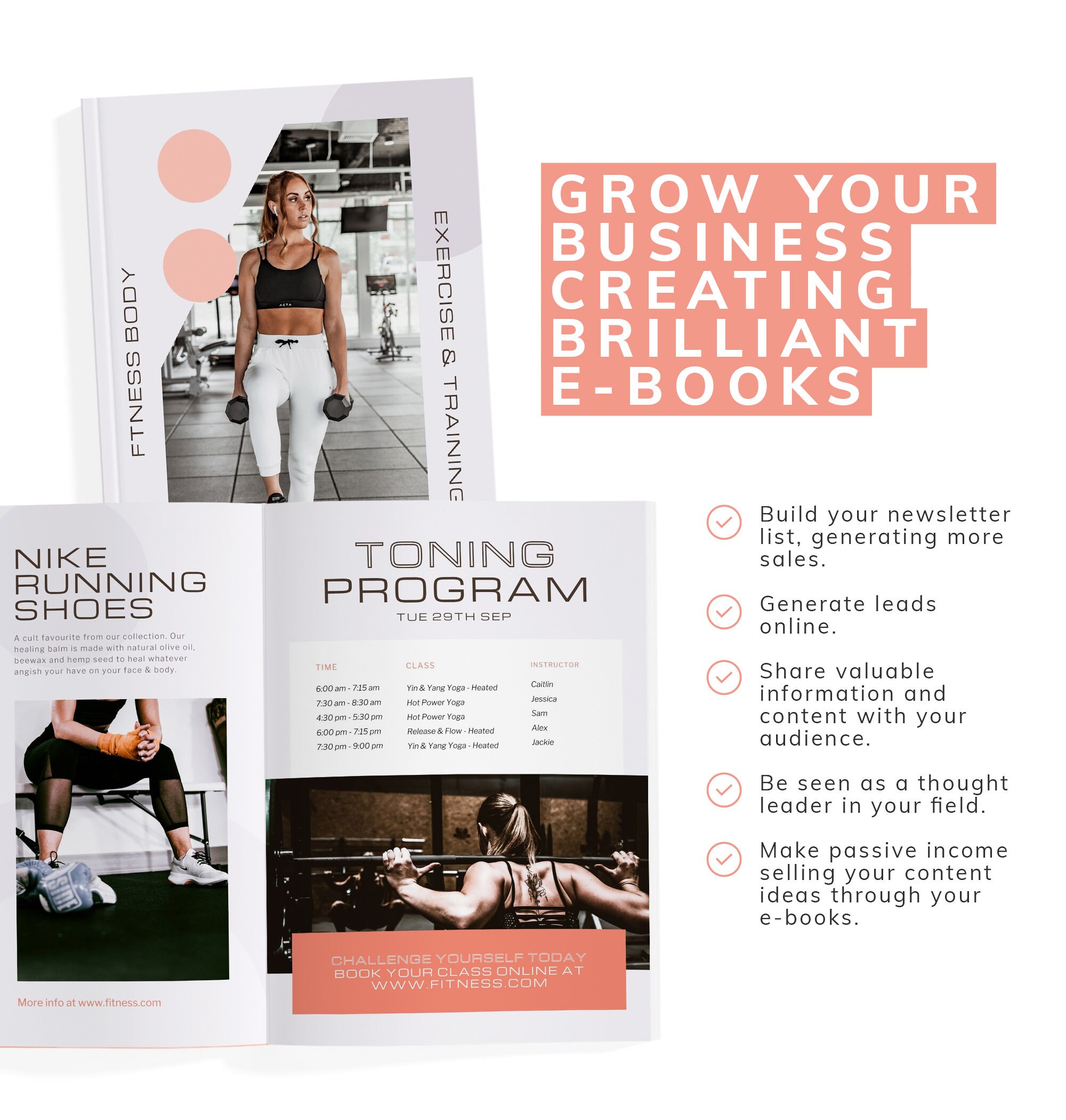 FITNESS EBOOK TEMPLATE Canva Canva Template Workbook Etsy
