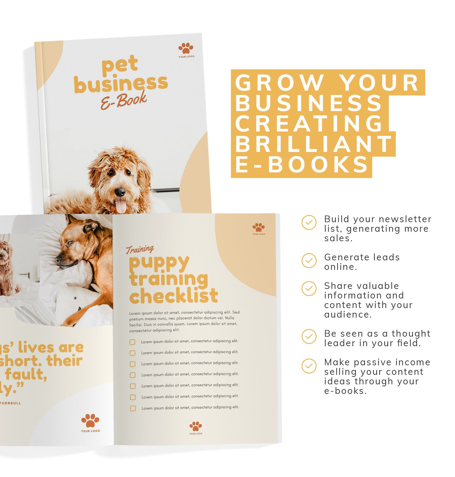 PETS EBOOK TEMPLATE Canva Canva Template Workbook Template Etsy