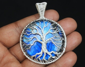 925 sterling silver, Tree Of Life Pendant, Fine Hand Work, Beautiful Gift For Mom, Valentine Pendant, Christmas, Silver Wire wrapped Pendant