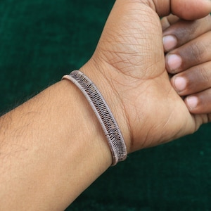 Graceful Copper Wire Wrap Bracelet Jewelry, Fine  Handwork Copper Bracelet, Gift For Her, Women Jewelry, Oxidize Polish, Copper Wire Bangle