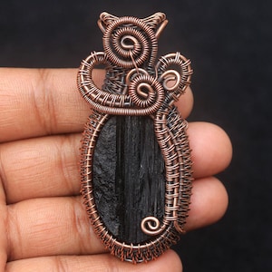 Raw Black Tourmaline Gemstone Copper Wire Pendant, Copper Wire Wrap Pendant Jewelry, Gorgeous Pendant, Gift Pendant, Gift For Christmas