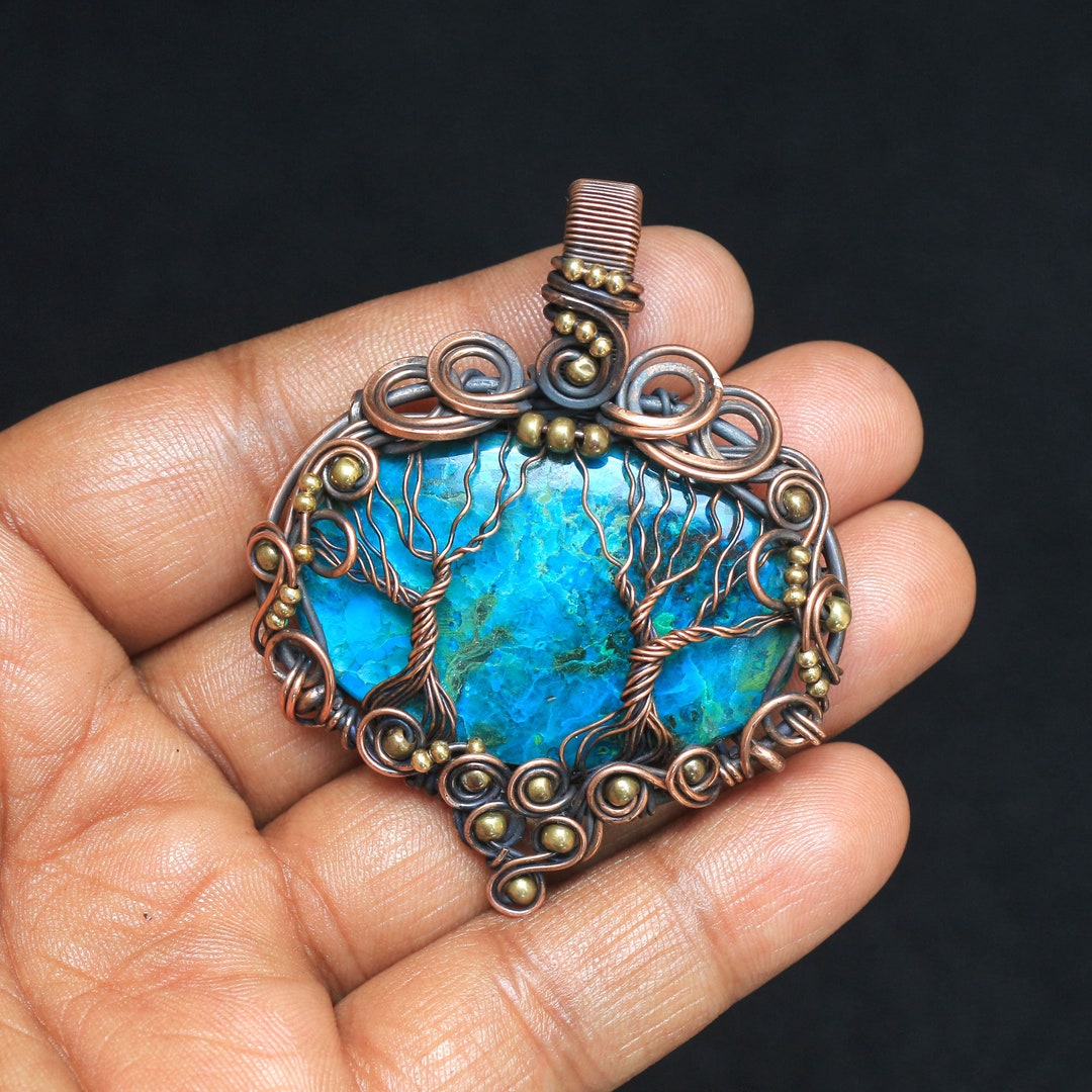 Rare Collection Chrysocolla Copper Tree of Life Pendant - Etsy