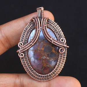 Handwerk Kupferdraht Anhänger Schmuck, Seltener Septarischer Edelstein Draht Eingewickelter Anhänger, Geschenk Artikel, Für Halskette, Septarischer Anhänger Für Geschenk