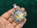 Copper Wire Wrap Labradorite Pendant, Moonstone Accent product logo