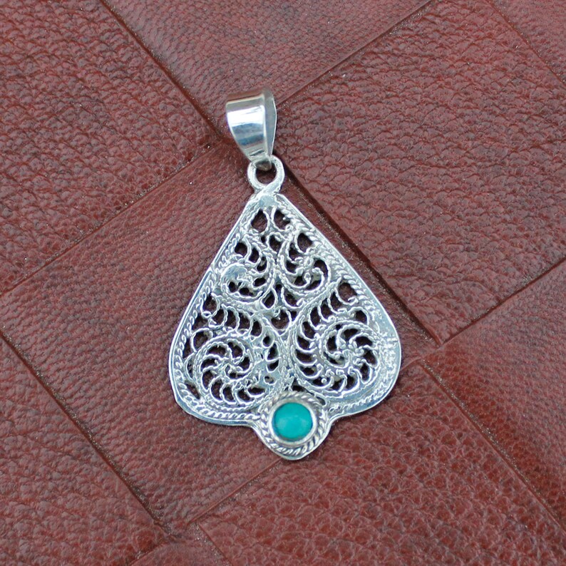 Leafy Designer Earrings,Blue Turquoise Pendant Set,Filigree Work Pendant,Dangle Earrings,Beautiful Earring Pendant Set,Party Wear Jewelry