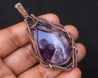 Amethyst Copper Wire Jewelry, Amethyst Less Gemstone Copper Wire Wrapped Pendant, Copper Pendant, Best Christmas Gift, Wholesale Pendant
