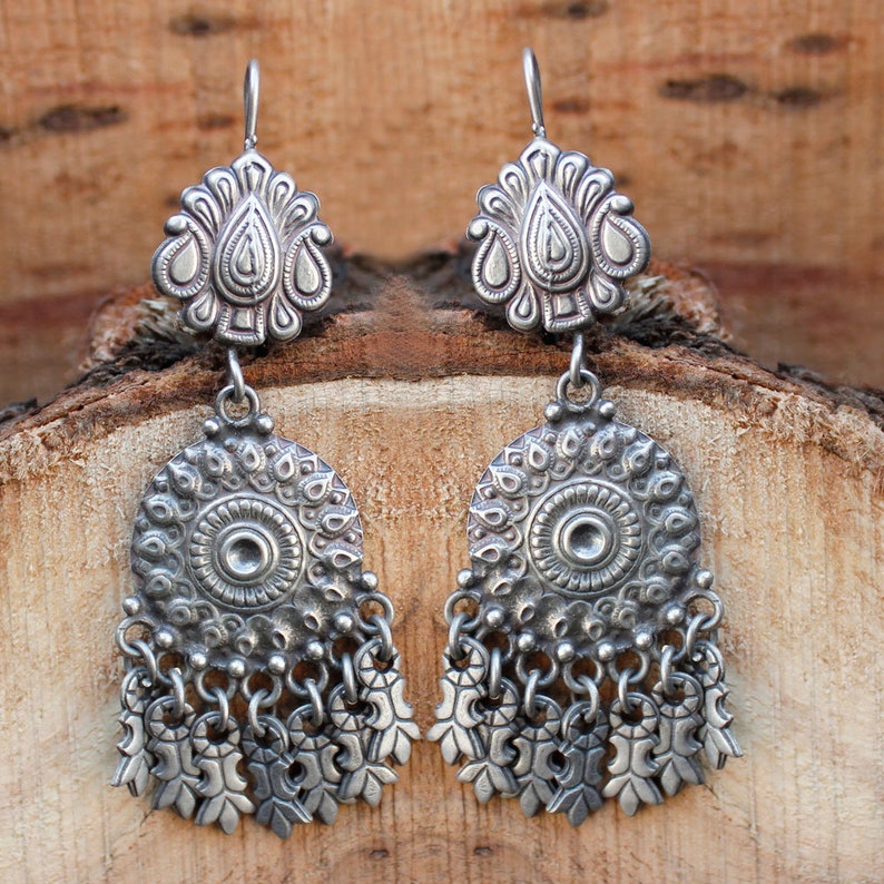 Indian Earrings Jewelry,925 Sterling Silver Earrings,Oxidized,Dangle Earrings,Beautiful Handmade Earrings,Rajasthani Earrings Gift Womens