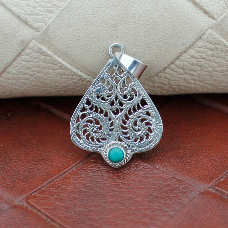 Leafy Designer Earrings,Blue Turquoise Pendant Set,Filigree Work Pendant,Dangle Earrings,Beautiful Earring Pendant Set,Party Wear Jewelry