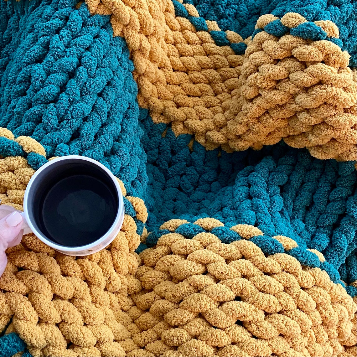 Chunky Knit Blanket Great for College Dorm Room Custom Etsy