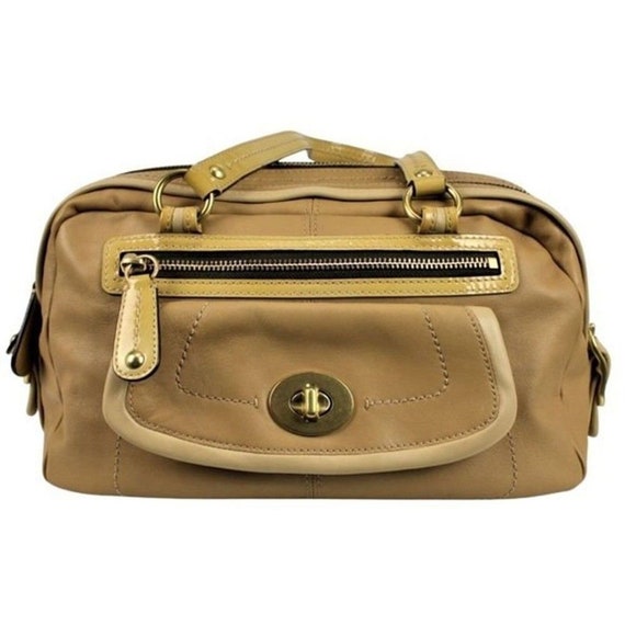 Vintage Coach Satchel Shoulder Bag Leather Double… - image 1