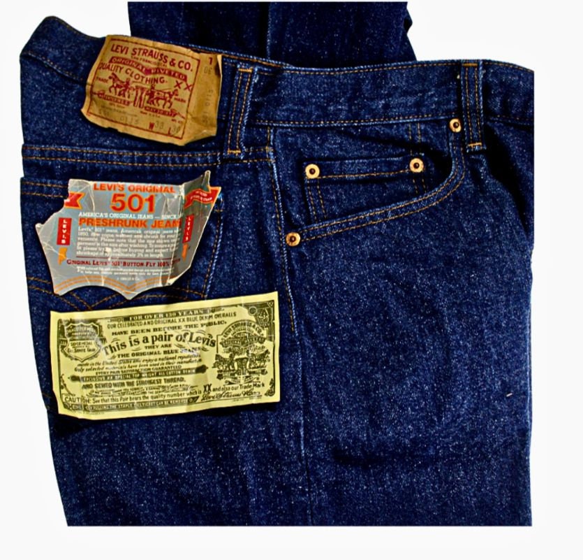 Vintage Levi's 1985 Deadstock 501 Preshrunk Blue Jeans New