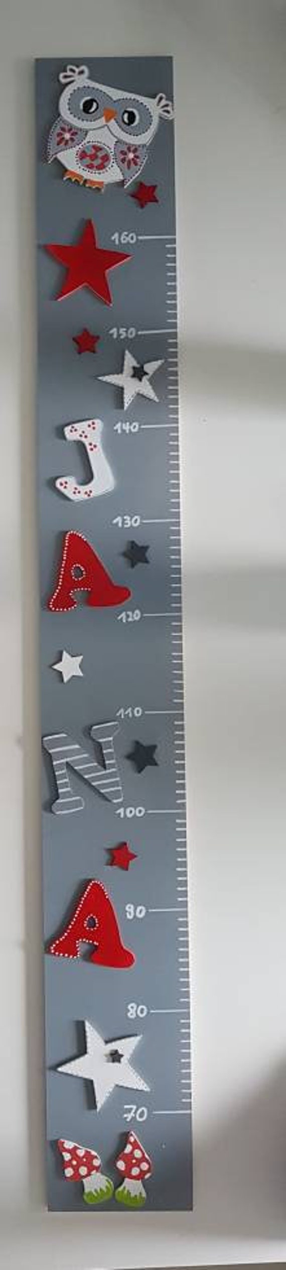 Messlatte f/ür Kinder mit Namen Holz individuell