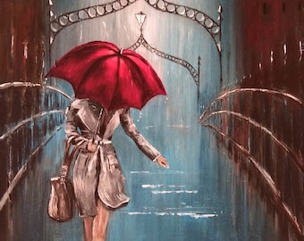 Regnerische Nacht in Dublin, Irland. Irisches Wahrzeichen.