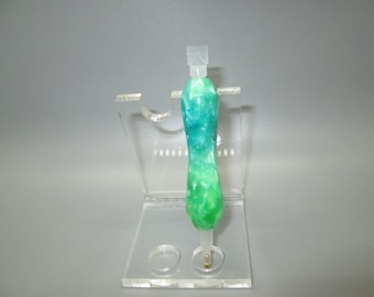 Handturned Acrylic Diamond Painting Pen: Teal, Lime Green Swirl