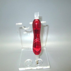 Mini Diamond Painting Pen, Red, White, Ruby Water, See-thru, Stylus Pen, Handturned, Acrylic.