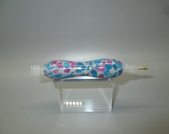 Mini Diamond Painting Pen, Teal, Pink, Purple, Gray, Lupine Pebble, Stylus Pen, Handturned, Acrylic.