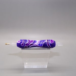 Mini Diamond Painting Pen, Blue, Purple, White, Sparkle, Swirl, Stylus Pen, Handturned, Acrylic.