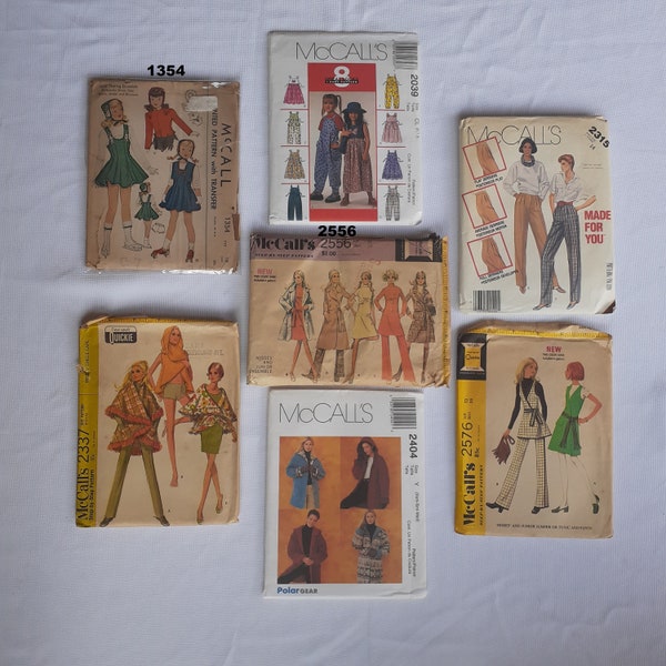 Old Vintage McCall's Sewing Patterns 40s, 50s, 60s, 70s, 80s, 90s, 00s Retro