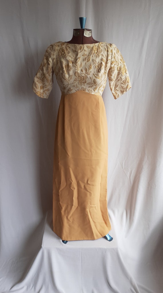 Vintage Gold Formal Maxi Dress