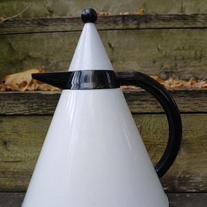 1980s Memphis Style, Emsa Rio Conical Thermos in Black and White