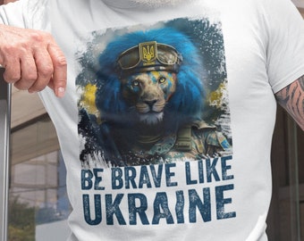 Ich bin Ukrainisch T-Shirt, Ukraine Löwe Krieger, Zelensky T-Shirt, Ukrainisch Geschenk, Stand mit Ukraine T-Shirt, Ukrainische Armee T-Shirt Löwe