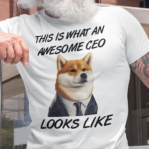 New CEO is Amazing Funny Shiba t-shirt Funny Dog t-shirt Dog Wearing Costume Tee Office T shirt Gift For Friend Floki Meme T-shirt