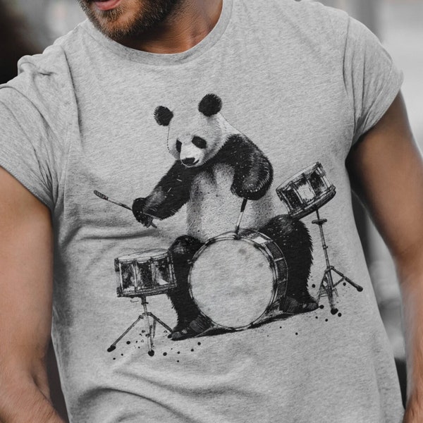 T-shirt Panda per batterista / Regalo perfetto per batteristi / T-shirt elegante per batterista / T-shirt per batterista / Regalo fidanzato / Regali per musicisti