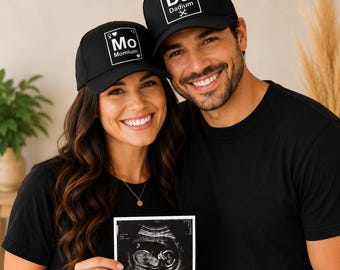 Personalized Pregnancy Announcement Periodic Table Hat | New Mom Dad