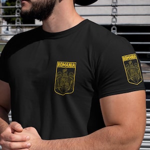 Romania T-Shirt | Romania Logo Tee | Romanian Pride T-Shirt | Romanian Heritage Gift for Men & Women