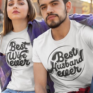 Matching husband & wife t-shirts, Matching couple tees for Valentine&#39;s Day, Perfect gift for husband and wife
