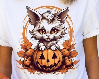 Cat shirt, Ghost Shirt, Halloween shirt, Halloween Cat Shirt, Cat Lover Shirt, Black Cat Shirt, Spooky Season T-Shirt, Halloween Cat Shirt