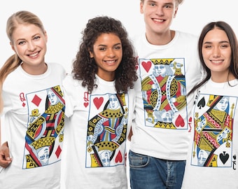 Spielkarte Kostüm T-shirt Gruppenkostüm Halloween Kostüm Ideen Shirt Bester Freund Shirts Paare Kostüm Shirt Passendes Halloween-Kostüm