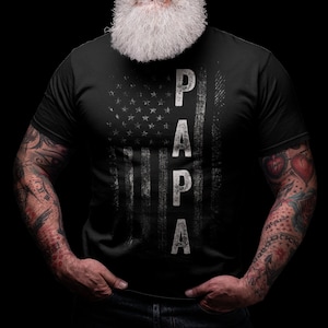 Papa eua bandeira camisa patriótica presente do dia dos pais para o pai t camisa presentes para o vovô camisas patrióticas para homens melhores presentes do pai presentes do vovô