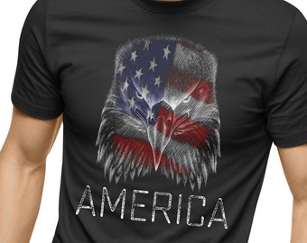 Eagle Flag USA Men T Shirt Patriotic T-shirt Style Eagle American Flag T-shirt American Flag Shirts Graphic Patriotic Shirts For Men