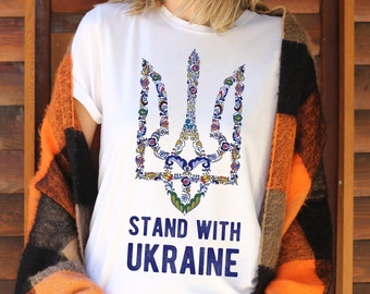 Ukraine Pride Vintage Style Retro Distress Ukrainian Coat of Arms Ukraine Trident Unisex T-Shirt