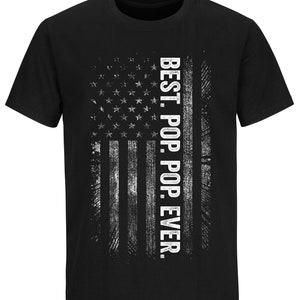 Best Pop Pop Ever Vintage American Flag T Shirt for Dad Papa T-Shirt Pop Pop Gift, Fathers Day Gift, Papa, Grandpa, Patriotic Shirts image 1