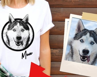 Chemise pour chien personnalisée Chemise pour chien personnalisée T-shirt visage de chien personnalisé, chemise pour chien, t-shirt avec nom de chien personnalisé, chemise portrait de chien personnalisé