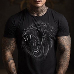Koszulka męska Magestic Lion Roar Modny prezent dla chłopaka, prezent dla męża, koszulka 3D Lion, prezent dla niego