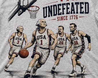 Men's Undefeated Since 1776 Founding Fathers Basketball Tee