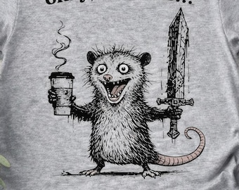 Funny Possum Shirt for Men – Sarcastic “Okay I’m Here Where’s the Work” T-Shirt – Office Humor Graphic Tee – Adult Humor Animal Shirt Gift