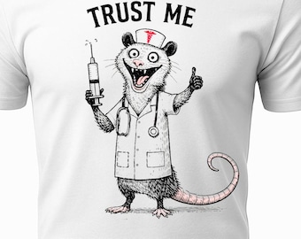 Funny Almost A Doctor T Shirt, Sarcastic Medical Student Possum Medical Humor Graphic Tee