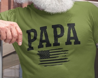 Papa USA bandera camisa patriótica regalo del día del padre para el padre camiseta regalos para el abuelo camisas patrióticas para los hombres mejores regalos del abuelo