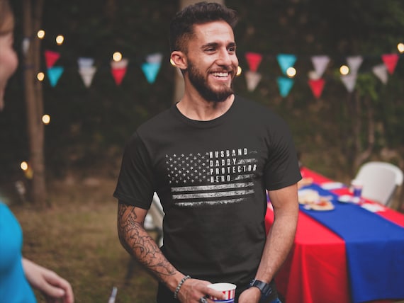Dad USA Flag Patriotic Shirt Fathers 