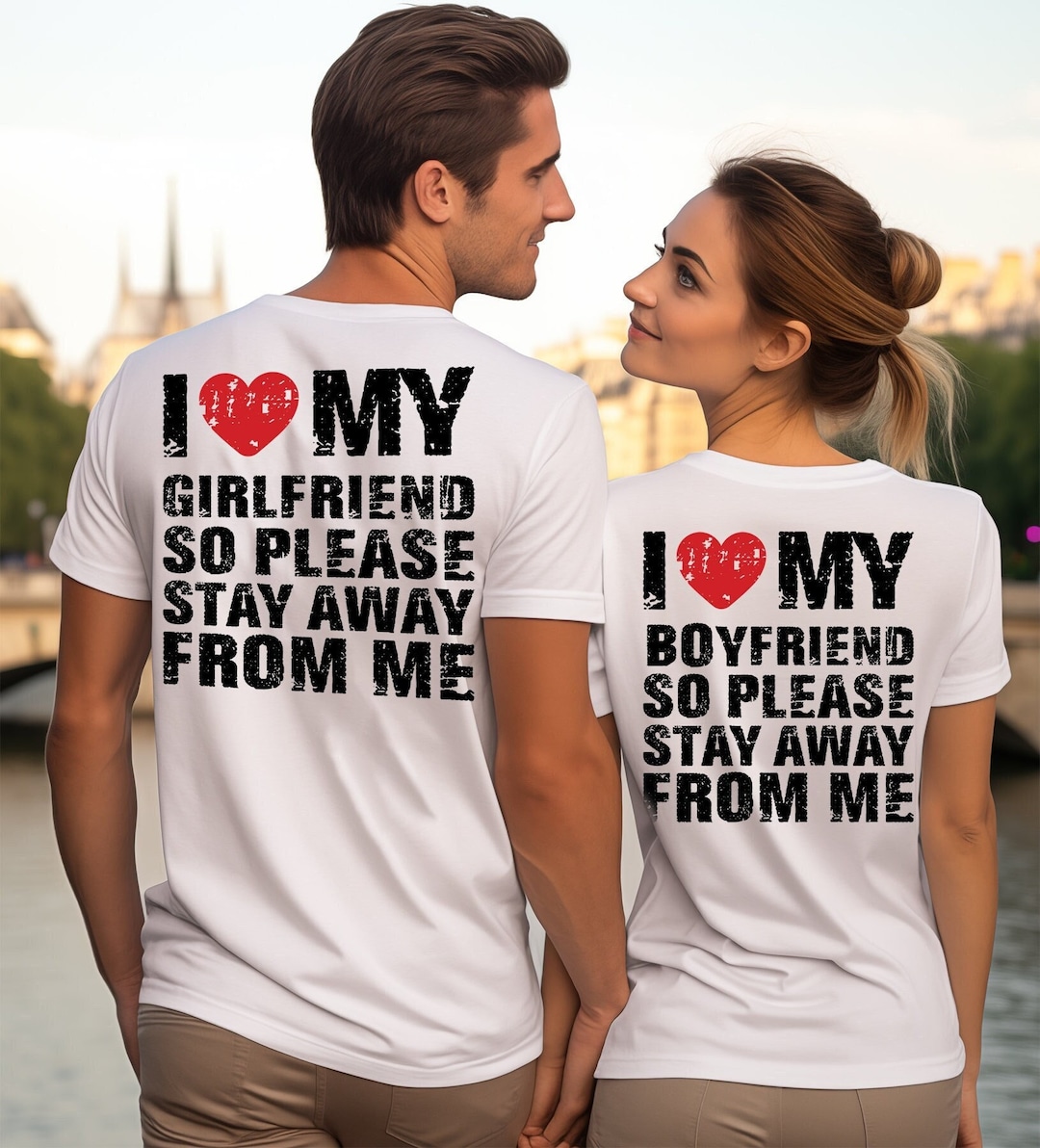 Matching T-shirts I Love My Boyfriend/girlfriend Please Stay Away ...