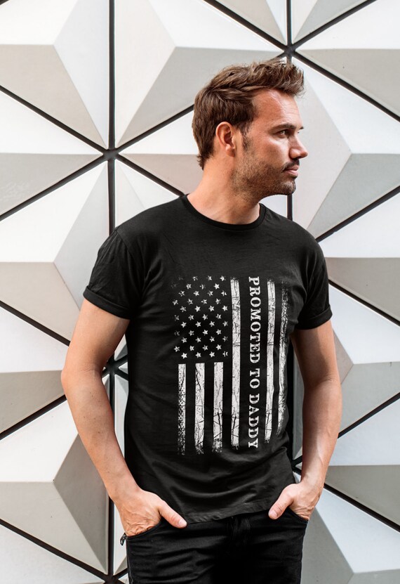 Mens Promoted To Daddy American Flag Camo T-Shirt Fathers Day Tee Mens Promoted To Daddy American Flag Camo T-Shirt Fathers Day Tee