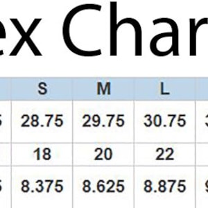 May include: Unisex size chart with measurements in inches for body length, body width, and sleeve length. Sizes include XS, S, M, L, XL, 2XL, and 3XL.