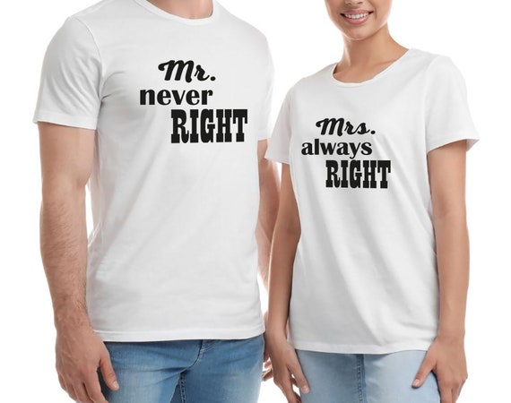 Beschuldiging In zoomen datum Buy Married Couple T-shirts Mr. Never Right Mrs. Always Right Online in India - Etsy Beschuldiging In zoomen datum Buy Married Couple T-shirts Mr. Never Right Mrs. Always Right Online in India - Etsy